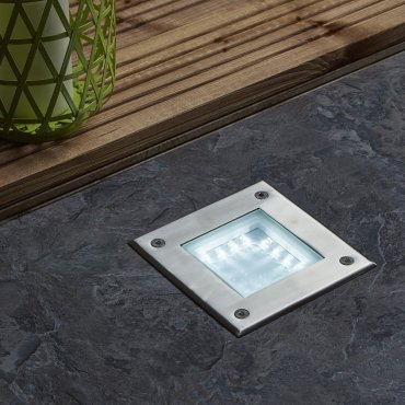 Searchlight LED Outdoor - grondspot voor buiten - 15 x 15 x 12,4 cm - 1W LED incl. - IP68 - roestvrij staal