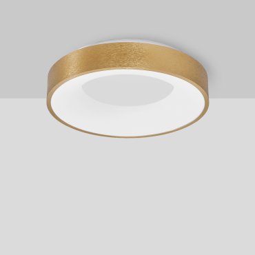 Nova Luce Rando Thin - plafondverlichting - Ø 38 x 9 cm - 30W dimbare LED incl. - geborsteld goud