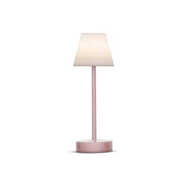 New Garden Lola Slim 30 - oplaadbare tafellamp met touch dimmer - Ø 11 x 32 cm - 1,9W dimbare LED incl. - IP44 - rose - witte lichtkleur