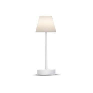 New Garden Lola Slim 30 - oplaadbare tafellamp met touch dimmer - Ø 11 x 32 cm - 1,9W dimbare LED incl. - IP44 - wit - witte lichtkleur