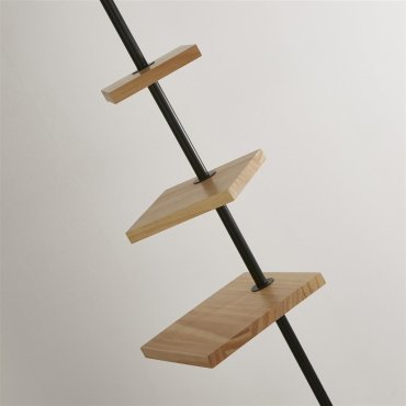 Searchlight Norfolk - vloerlamp - Ø 45 x 163 cm - zwart, grijs en lichtbruin