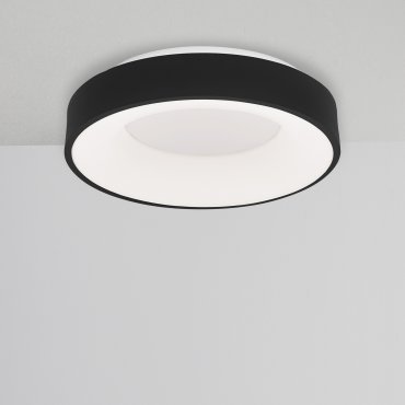Nova Luce Rando Thin - plafondverlichting - Ø 38 x 9 cm - 30W dimbare LED incl. - zand zwart