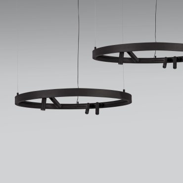 Nova Luce Loop 01 - rond magnetisch pendel profiel - Ø 90 x 120 cm - zwart