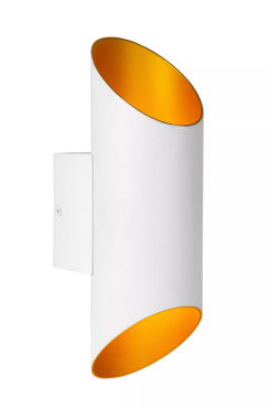 Lucide Quirijn - wandverlichting - 9,6 x 12,1 x 30 cm - wit en messing