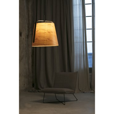 Faro Stood - hanglamp - Ø 50 x 52 cm - zwart en bruin