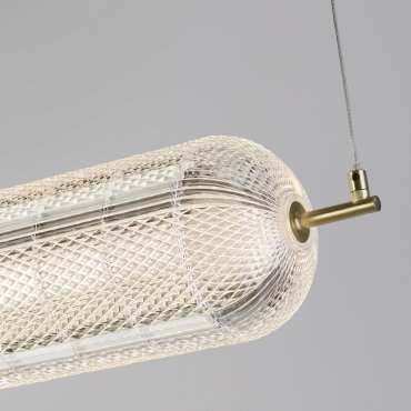 Searchlight Capsule - hanglamp - 108 x 150 cm - 45W dimbare LED incl. - satijn messing