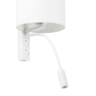Faro Tira - wandverlichting met schakelaar - 18 x 21 x 48 cm - 3W LED incl. - mat wit