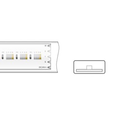 Klus LED strip - 1,2cm breed, 500cm lengte - 24Vdc - 15,3W LED per meter - 385 LEDs per meter - IP65 - RGB+W