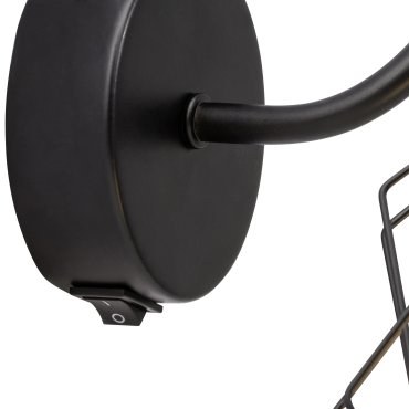 Brilliant Noris - wandverlichting met schakelaar - 19,5 x 28 x 23,5 cm - zwart