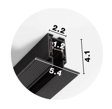 Nova Luce Ultra Slim - trimless inbouw magnetische rail - 200 cm - zwart