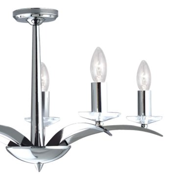 Searchlight Kensington- plafondverlichting - Ø 58 x 35 cm - chroom