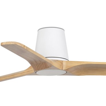 Faro Heywood Tub S Tuya Smart - plafondventilator - Ø 90 cm - mat wit en pino