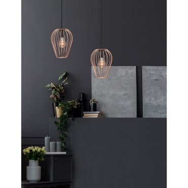Nova Luce Sage - hanglamp - Ø 17 x 140 cm - koper