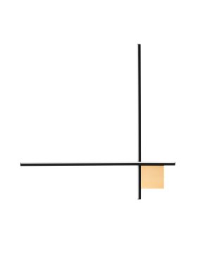 Nova Luce Cross - wandlamp - 80 x 80 x 4 cm - 20W dimbare LED incl. - geborsteld goud en zandzwart