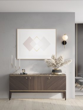 Nova Luce Savoy - wandlamp - Ø 11 x 34 cm - satijn goud, mat zwart en wit opaal