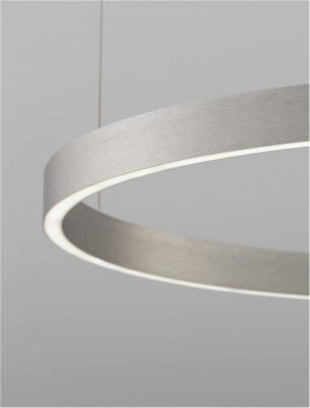 Nova Luce Elowen - hanglamp - Ø 80 x 150 cm - 77W dimbare LED incl. - zilver