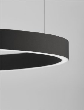 Nova Luce Elowen - hanglamp - Ø 80 x 150 cm - 77W dimbare LED incl. - zwart