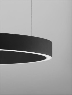 Nova Luce Elowen - hanglamp - Ø 60 x 150 cm - 60W dimbare LED incl. - zwart