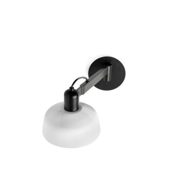 Faro Tatawin - wandlamp - Ø 18,4 x 38 x 15 cm - satijnzwart en glanswit
