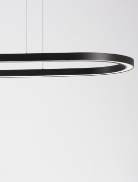 Nova Luce Cuppe - hanglamp - 120 x 35 x 200 cm - 58W dimbare LED incl. - zwart