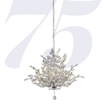 Searchlight Bouquet - hanglamp - Ø 67 x 154 cm - chroom en transparant