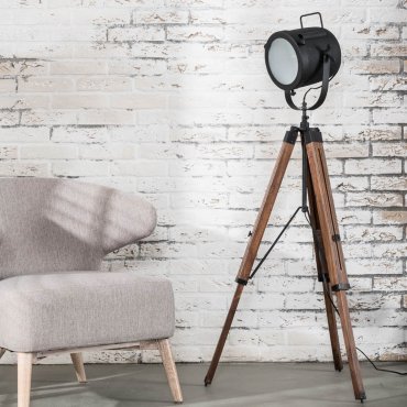 SHOWROOMMODEL - Vico Tripod Vintage - staanlamp - 135 cm - zwart