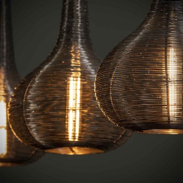 Vico Wire Cone - Hanglamp 3L - 115 x 26 x 150cm - zilver
