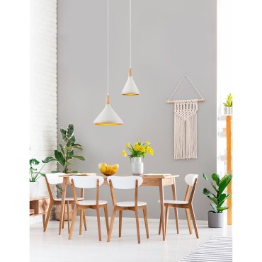 Nova Luce Juno - hanglamp - Ø 18 x 140 cm - wit en goud