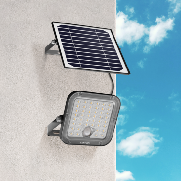Century Italia Energy - verstraler op zonne-energie - 15,4 x 12 x 3,1 cm - 10W dimbare LED incl. - IP65 - zwart