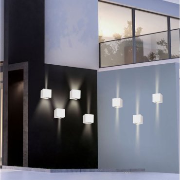 Nova Luce Como - buiten wandverlichting - 11,2 x 11,2 x 11,2 cm - 2 x 3W LED incl. - IP54 - wit
