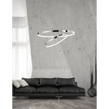 Nova Luce Aria - hanglamp - Ø 60 x 120 cm - 85W dimbare LED incl. - chroom