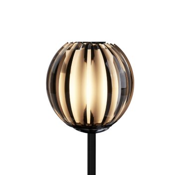 Searchlight Blossom - tafellamp - Ø 12 x 44 cm - zwart, chroom en transparant