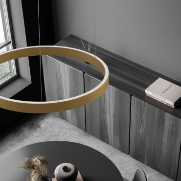 Nova Luce Elowen - hanglamp - Ø 60 x 150 cm - 60W dimbare LED incl. - goud
