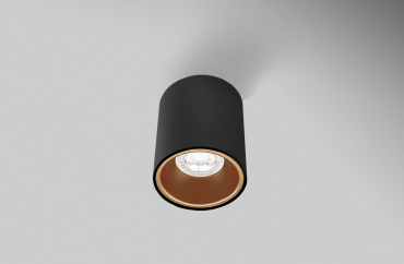 Century Italia Essenza Rondo - opbouwspot 1L - Ø 9,6 x 10,2 cm - goud en zwart
