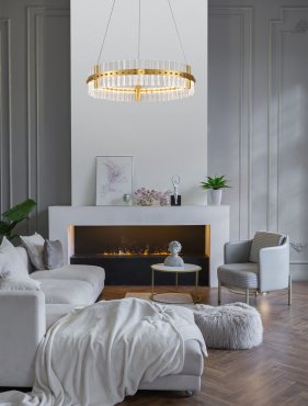 Nova Luce Kezo - hanglamp - Ø 60 x 130 cm - 45W dimbare LED incl. - goud