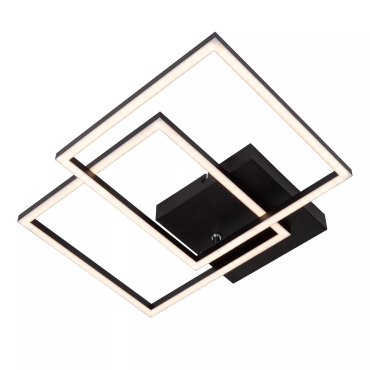 Lucide Arianne - plafondlamp - 58 x 35,5 x 6,5 cm - 23W LED incl. - instelbare lichtkleur - zwart