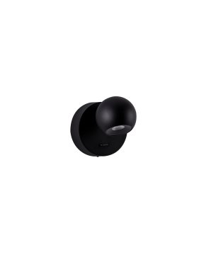 Nova Luce Sfera - wandlamp - Ø 9 x 11 cm - 6W LED incl. - zandzwart