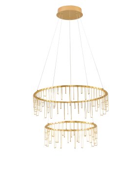 Nova Luce Stellar - hanglamp - Ø 65 x 150 cm - 41W dimbare LED incl. - goud
