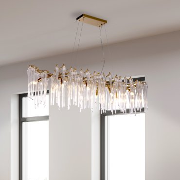 Searchlight Heritage - hanglamp - 117 x 43 x 150 cm - goud en transparant