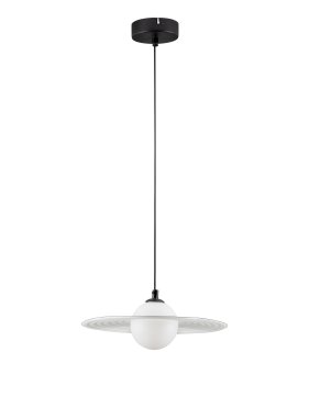 Nova Luce Reflet - hanglamp - Ø 30 x 220 cm - zandzwart en wit