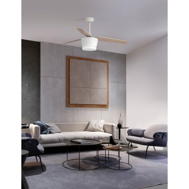 Nova Luce Monsoon - plafondventilator met licht en afstandsbediening - Ø 132 x 51 cm - 18W LED incl. - wit