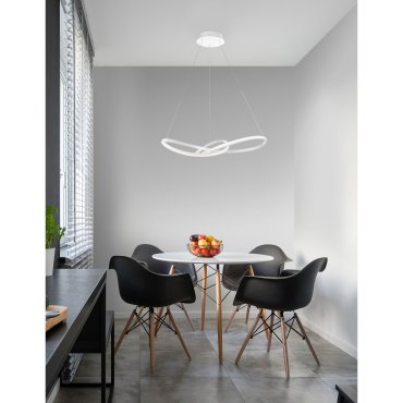 Nova Luce Fusion - hanglamp - Ø 72 x 150 cm - 53W LED incl. - wit