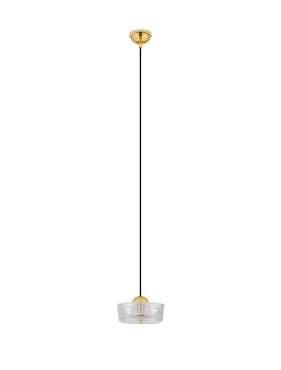 Nova Luce Keros - hanglamp - Ø 16 x 200 cm - 6W LED incl. - platina goud