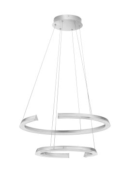 Nova Luce Elmo - hanglamp - Ø 63 x 120 cm - 70W dimbare LED incl. - chroom roestvrij staal
