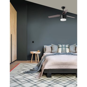 Nova Luce Monsoon - plafondventilator met licht en afstandsbediening - Ø 132 x 51 cm - 18W LED incl. - bruin en wit