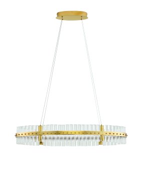 Nova Luce Kezo - hanglamp - Ø 90 x 130 cm - 45W dimbare LED incl. - goud