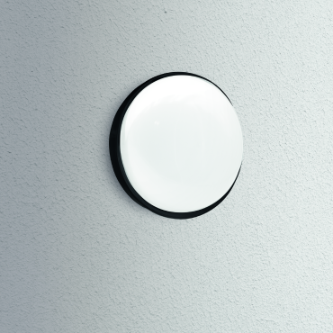 Century Italia Simply - wand/plafondlamp - Ø 16,6 x 6,3 cm - 16W LED incl. - IP65 - zwart