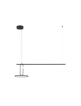 Nova Luce Gea - hanglamp - 100 x 180 x 30 cm - 22W LED incl. - zandzwart