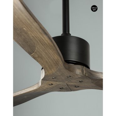 Nova Luce Vento - plafondventilator met afstandsbediening - Ø 132 x 45 cm - bruin en mat zwart