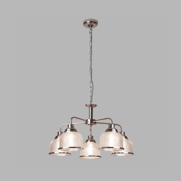 Searchlight Bistro II - hanglamp - Ø 58 x 88 cm - satijn zilver